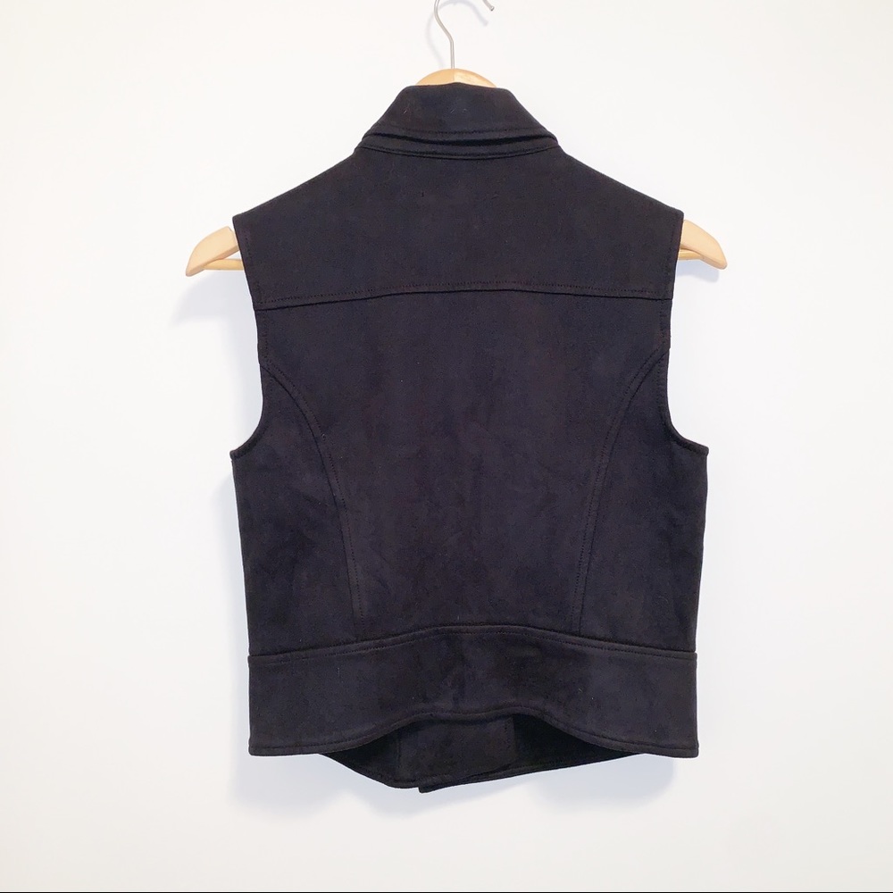 LEVEL 99 ALEXA BLACK MOTO FAUX SUEDE VEST-S - Picture 5 of 8